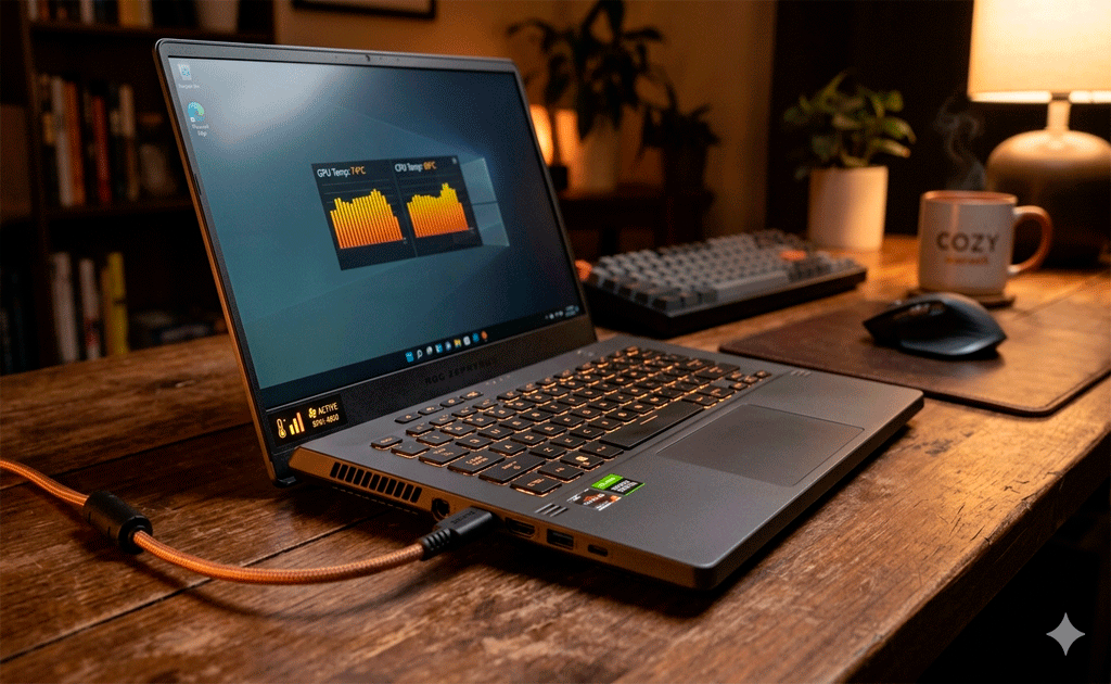 Laptop con señales de sobrecalentamiento