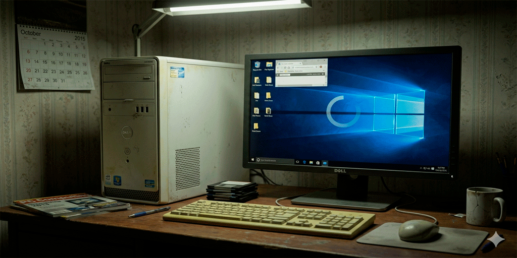 Computadora antigua con bajo rendimiento